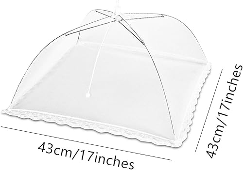 Jsdoin – Lot de 6 couvercles alimentaires en maille pour l'extérieur, tentes, pique-niques, barbecues, réutilisables et pliables (blanc) - Nail Gallerys