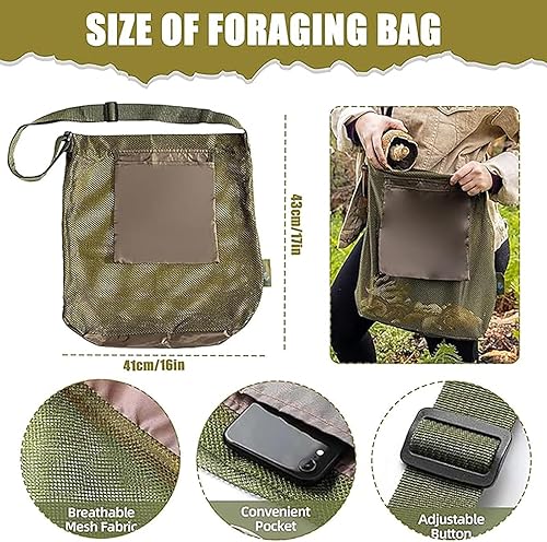 Sac de Cueillette de Champignons,Sac de Chasse Aux Champignons,Sac De Cueillette De Fruits,Sac De RéColte De Grande Capacité, Sac de Recherche de Nourriture Pliable - Nail Gallerys