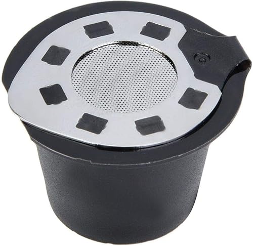 Lot de 5 Capsules de café réutilisables et Rechargeables en Plastique et Acier Inoxydable pour Machine - Taille Universelle - Comprend 2 Capsules de café de 18 ML, 1 Brosse - Nail Gallerys