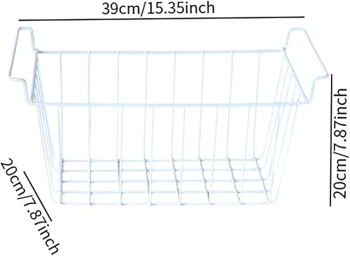 F Fityle Lot de 2 paniers de Rangement pour congélateur, Grand Panier de Rangement pour réfrigérateur, Panier de Rangement en Fil de Fer pour dortoir, Magasin, 42.5 Cm X 24.5 Cm X - Nail Gallerys