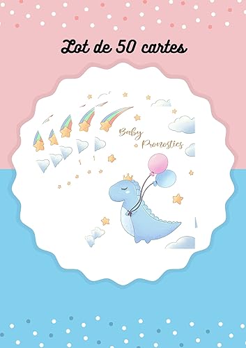 EVTI Carte pronostic baby shower francais - 50 cartes baby shower decoration mixte fille ou garçon - Jeu de pronostic pour gender reveal, Fête Prénatale, Cadeau femme enceinte, future maman - Nail Gallerys