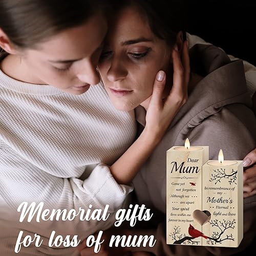 Cadeaux commémoratifs pour maman – Bougeoirs commémoratifs pour la perte de maman, cadeaux de condoléances pour la perte de mère, bougeoirs en bois pour deuil en mémoire de perte d'amour One - Nail Gallerys