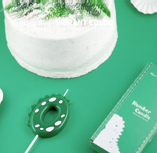 Bougie d'anniversaire 3 pour gâteaux, 7 cm, grande taille, numéro Dinasour, bougie pour décoration de gâteau, thème forêt, fête d'anniversaire, vert - Nail Gallerys