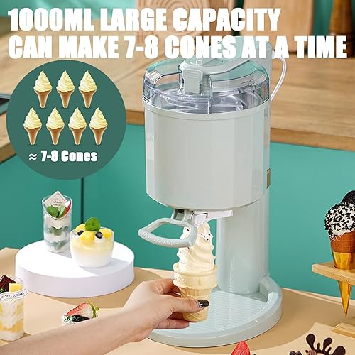 Sorbetière Italienne Et Dessert, Sorbetière Italienne 20W, Distributeur De Sorbetière 1000 ML, Préparation Rapide En 10 Minutes, Saine Et Simple d'Utilisation,A - Nail Gallerys