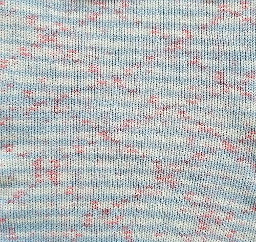 Wollbiene Crazy Cotton Batik Lot de 5 pelotes de 100 g (500 g) avec dégradé de couleur, 55% coton, multicolores, laine à tricoter, pour crochet, pour toutes saisons (6070 couleur lilas bleu clair) - Nail Gallerys