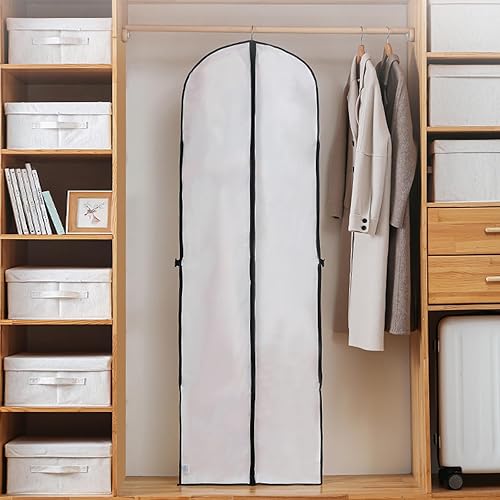 2 Pièces Housse de Robe de Mariée 60 x 180 cm, Housses de Vêtements Imperméable, sac à Vêtements Costume Long Avec Fermeture éclair, Pour Costumes Robes - Nail Gallerys