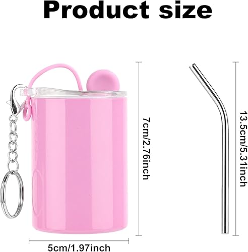 PEUTIER Mini Verre à Shot, Mini Verre à Shot en Acier Inoxydable de 3 oz avec Paille et Couvercle Verres à Shot de Bar Portables Verres à Shot Mignons pour Cocktails, Spiritueux, Café - Nail Gallerys