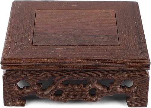 Socle de Bonsaï de Décoration de Vase en Bois Massif de Petite Base de Théière Carrée en Bois Délicat présentoir carré, Support de Boule de Cristal, Présentoirs en Bois de(L) 10cm (L)10cm (H) 3,7cm - Nail Gallerys