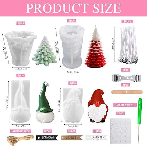 Moule à Bougie en Silicone 3D DIY - Kit pour Faire des Bougies - Bricolage Ornements Artisanaux - Nail Gallerys