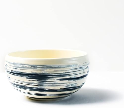 Youkoya Bol en céramique matcha Chawan avec finition mate glacée | Pour une expérience traditionnelle de thé vert matcha – 300 ml (bleu foncé) - Nail Gallerys