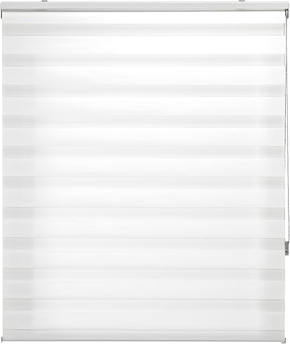 Uniestor Basic store jour nuit, couleur Blanc cassé - store 120 x 180 cm (largeur x hauteur) | Taille du tissu 117 x 175 cm. Store enrouleur double - Nail Gallerys