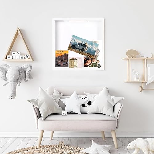 Boîte à archives de voyage pour souvenirs - 29 cm - Boîte à souvenirs en bois pour ticket de concert de voyage - Avec fente - Cadre photo de voyage Life in a Box - Boîte souvenir en bois pour - Nail Gallerys