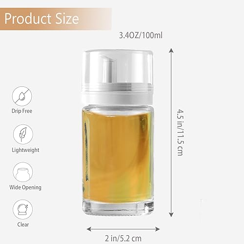 Petits flacons distributeurs d'huile et de vinaigre en verre – 96,4 g – Étanche, parfaits pour une utilisation en cuisine - Nail Gallerys
