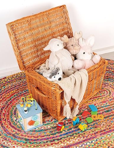 Malle de rangement en osier buff 60 x 40 x 40 cm - Nail Gallerys