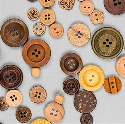 Youery Lot de 600 pcs Boutons en Bois de Noix de Coco DIY Shell-Lines Boutons 2/4 Trous Boutons pour Couture et travaux manuels pour Couture Artisanat Scrapbooking et Bricolage Ornement Fait à la Main - Nail Gallerys