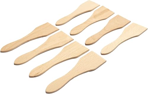 Chinchilla® 8x Set de spatules à raclette | Complément pour un repas raclette agréable en famille & entre amis | Spatules en bois robustes | Accessoires raclette pratiques | Made in EU - Nail Gallerys