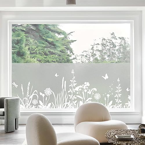 dktie Film d'intimité blanc pour fenêtre - Non adhésif et réutilisable - Décoration pour chambre (02, 44,5 x 200 cm) - Nail Gallerys