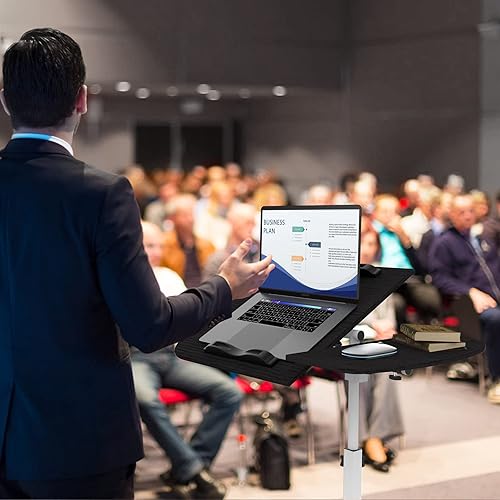 PIPIPOXER Table Roulante pour Lit Canapé, 60x40cm Table de Lit pour Ordinateur Portable, Hauteur Réglable 61-91cm, Table d'Appoint avec Bandes Antidérapantes, 4 Roulette Verrouillable, Bois - Nail Gallerys