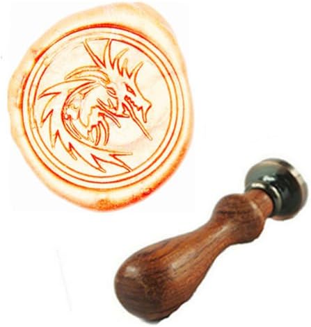 MDLG Kit de cachet de cire vintage en filigrane avec motif dragon de feu et inscription « Fire Dragon » - Nail Gallerys