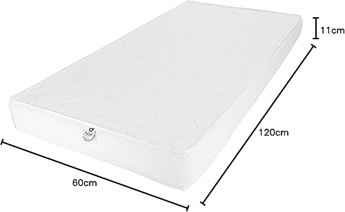 Matelas Best for Kids 60 x 120 x 11 cm avec TÜV Certificate Matelas 100% Jersey matelassé et Doux pour Enfants - Nail Gallerys