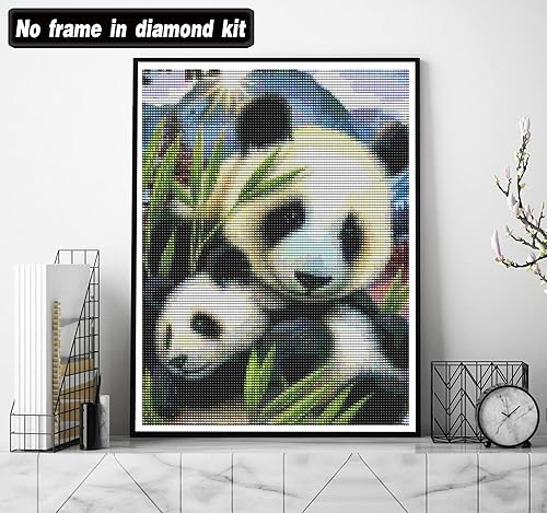 Zeyevan DIY Diamond Painting Panda, 5D Broderie Diamant Painting Kit Complet Panda Point Point De Croix Strass Broderie Craft Pour Home Office Décoration Murale 30x40 cm - Nail Gallerys