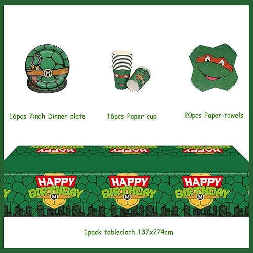 Doyomtoy Vaisselle de Fête Anniversaire, 53 Pièces Vaisselle Papier Set Assiettes en Papier Serviettes Tasses pour Fête à Thème Décorations Fête d'anniversaire - Nail Gallerys