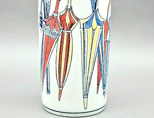 Porte-parapluies en céramique - 45,7 cm de haut - Rond - Couleur rétro - Nail Gallerys