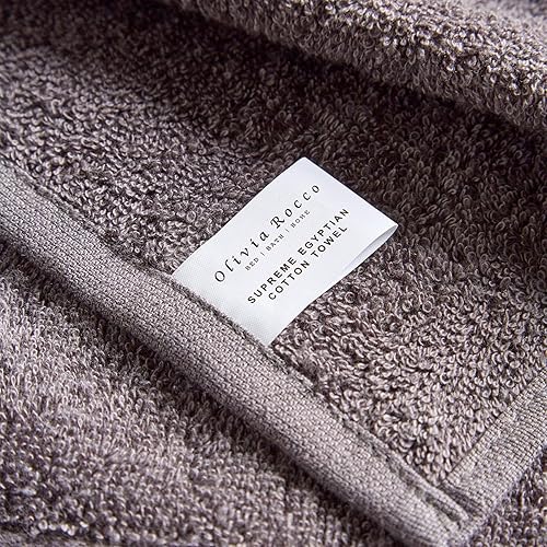 Olivia Rocco Lot de 2 serviettes de bain en coton égyptien résistant à la décoloration 700 g/m² Luxe Collection Bales Gris anthracite - Nail Gallerys