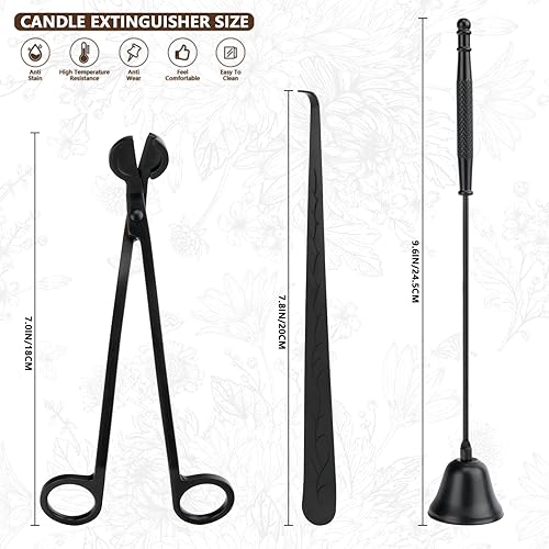 Ensemble D'accessoires 3 en 1 pour Bougies - Coupe-mèche de Bougie, Plongeur de Mèche, Éteignoir de Bougie - Nail Gallerys