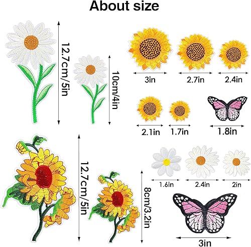Showker 35pcs Patchs Thermocollants Décoratifs Broderie, DIy Patchs Papillon Ecusson Fleur Badge Brodé Ecusson à Coudre Appliqués à Coudre Thermocollant Pour Vêtements Jeans Veste Sac Dos - Nail Gallerys