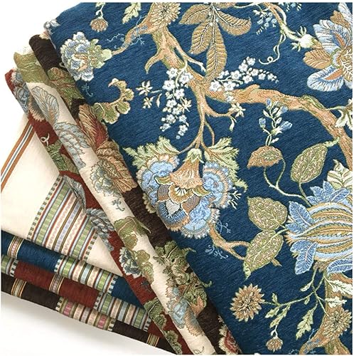 NAKAN Tissu de Rembourrage de Meubles à Motif Floral Traditionnel de Tissu Chenille Lourd 150cm de Large pour Canapé, Rideau, Couverture de Sièges de Chaise(Color:CAFÉ) - Nail Gallerys
