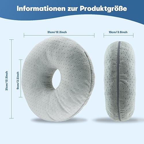 Topzora Coussin de piercing avec trou – Coussin donut pour les personnes dormant sur le côté pour soulager la douleur en cas de maux d'oreille, coussin de piercing pour dormir sur le côté pour - Nail Gallerys