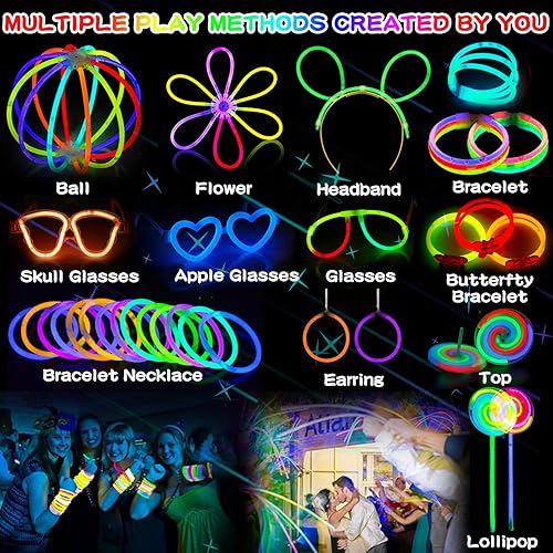 Amzeeniu 275PCS Bracelet Fluorescent Lumineux,Bâtons Lumineux Bracelets Fluorescents Lumineux Glow Party Favors Enfants Adultes,Décoration Anniversaire,Bracelet Lumineux Mariage et Festivals Carnavals - Nail Gallerys