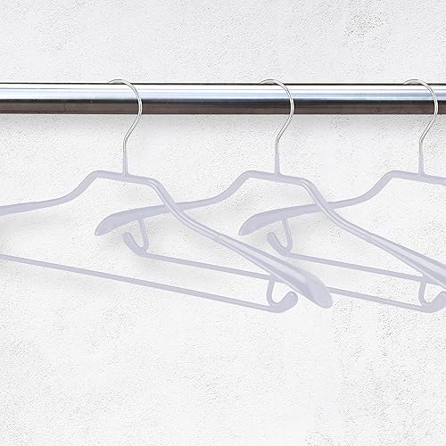 Relaxdays Cintres antidérapants, pour Costumes, Lot de 10, Support Large pour Les épaules, Traverse Pantalon, Gris Clair - Nail Gallerys
