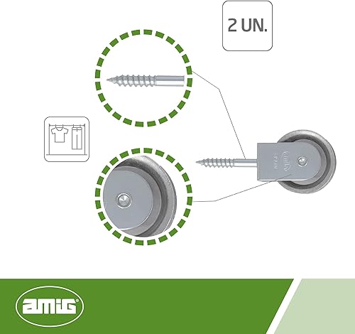 Amig - Poulie Séchoir à Linge en Acier Inoxydable 39mm | Robuste et Durable | Installation Facile | Idéal pour Balcons et Terrasses, Acier, 40mm, Acier Inoxydable - Nail Gallerys