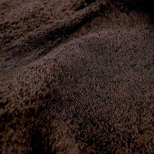 Linnea Serviette de Toilette 50x100 cm 100% Coton peigné Alba Chocolat - Nail Gallerys