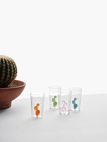 Ichendorf Milano Long Drink, Cactus Rosa, Collection Desert Plants, 45 cl, verre borosilicate, fait à la main - Nail Gallerys