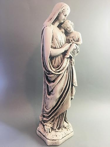 Statue La Vierge et l'enfant - Matiere platre - Grande Taille 38CM (18 inches) - Qualité Made in France - Nail Gallerys