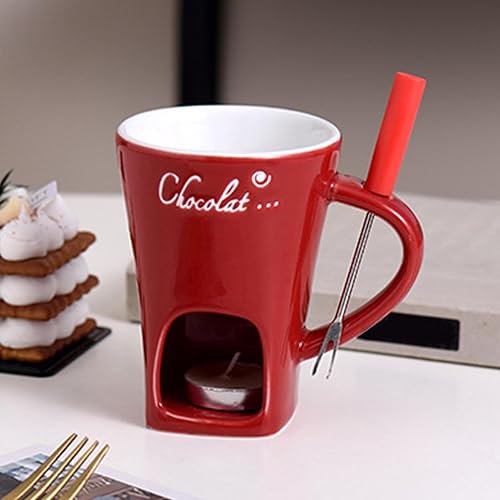 Ensemble à fondue aux bougies à thé, ensemble de tasses à fondue au chocolat | Hot Pot Tasse de fusion en céramique Tasse à fondue au chocolat | Chauffe-beurre chauffant chauffe-plat pour bonbons et c - Nail Gallerys