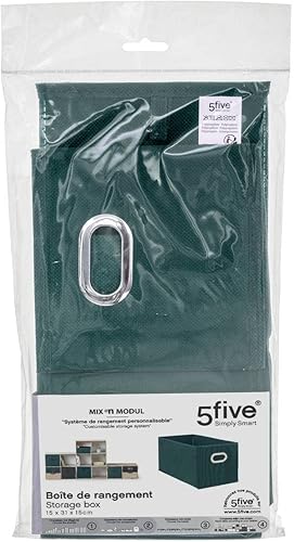 Five - Boîte de Rangement Tissu Bleu Pétrole15 x 31 x 15 cm - Nail Gallerys