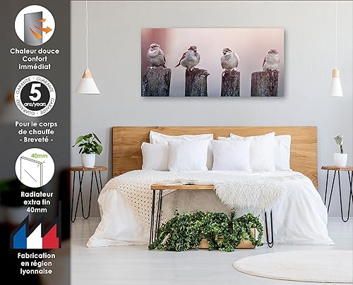 ILO|Radiateur Électrique Rayonnant Soufflant Mural| Design| +38 Décors| Extra Plat Verre Trempé| 1250w| IP44 |OrientationVert.|Programmable, Éco, Silencieux| Fabrication France| Mademoiselle - Nail Gallerys