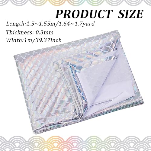 FINGERINSPIRE Tissu en Écailles de Poisson Scintillantes en Forme de Sirène 1.5x1m Tissu en Écailles de Poisson de L'Océan Tissu Élasthanne Extensible Irisé Tissu en Écailles de Poisson pour Couture - Nail Gallerys