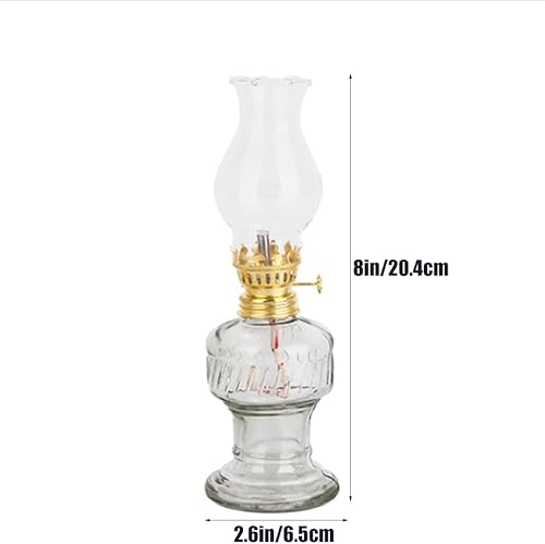 Lampe à pétrole lampe à beurre lampe à pétrole en verre transparent lampe à pétrole de style rétro lampe à huile chambre décoration de salle de mariage (2pcs) emballage de boîte-cadeau (motif) - Nail Gallerys