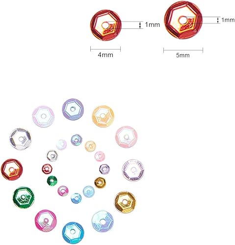 nbeads - Perles de Paillette en Plastique pour Boîtes en Vrac avec Trou de 1 mm, Semi-Cuivre Disco Sequin Perles Lâche Sequins Spangle Ornements pour DIY Arts Artisanat Couture de Mariage Décoration - Nail Gallerys