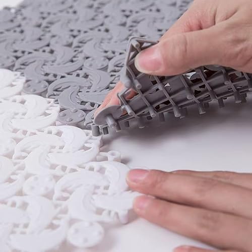 Tapis de douche carré antidérapant pour douche intérieure, coussin modulaire emboîtable, anti-moisissure, tapis de sol découpable, tapis de bain lavable, épissure (noir, 8) - Nail Gallerys