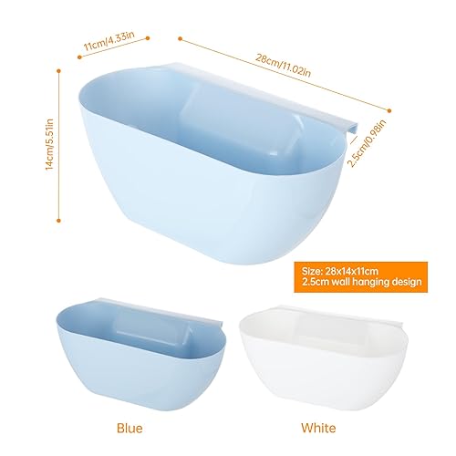 Hisdricus 2PCS Bacs à Ordures de Cuisine, Poubelle de Cuisine, Bac à Ordures Suspendu, en Matériau PP Épais, pour Table à Langer Suspendue et Collecte des Déchets de Cuisine (28x14x11cm) (Blanc/Bleu) - Nail Gallerys