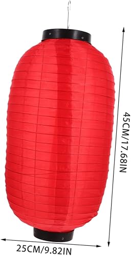 ABOOFAN 4 Pièces Lanterne Suspendue Japonaise lanternes Pliable Lampe Pastorale Festival Soie Lanterne de fête Japonaise décorations de fête japonaises Abat-Jour Modernes Fil de Fer Rouge - Nail Gallerys