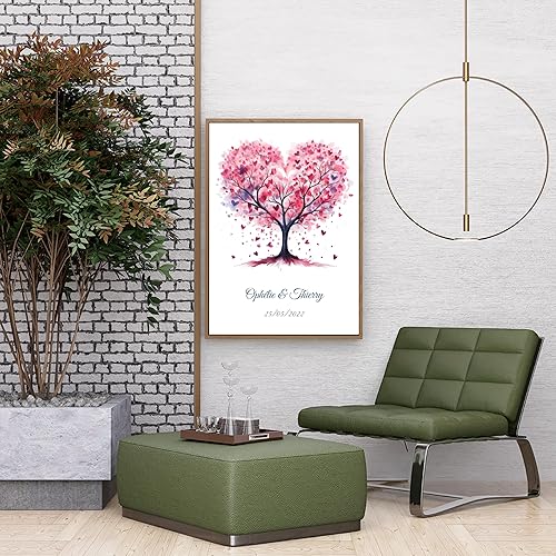 DECO Perso Poster personnalisé pour couple - Prénom et date personnalisable - Décoration calendrier amour - Idée cadeau Saint Valentin - Amour - Nail Gallerys