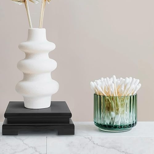 TOPBATHY Support carré en bois pour ornements, base de présentation en bois pour ensembles de thé, statues de Bouddha, petits aquariums, vases et décorations – 15 x 15 x 5 cm, noir - Nail Gallerys
