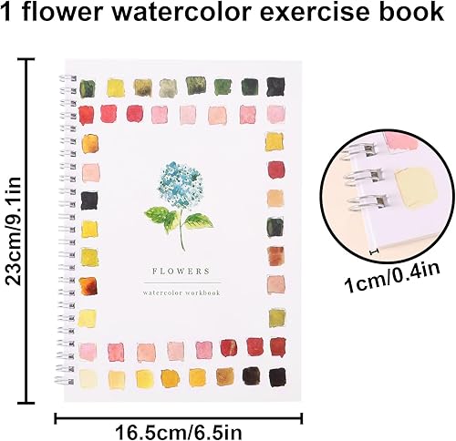Lyreh Cahier d'Aquarelle Florale, Cahier d'Aquarelle de Fleurs pour Débutants Livre de Peinture à Suivre pour Enfants Adolescents Adultes Débutants en Dessin - Nail Gallerys